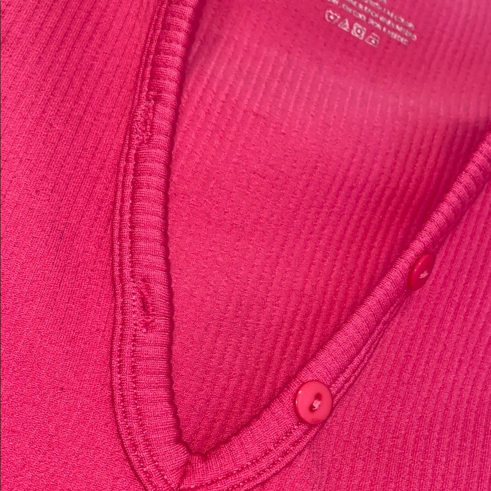 MadRag Pink Ribbed Short Sleeve Top